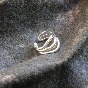 Julie Vos Wave Silver Adjustable Ring